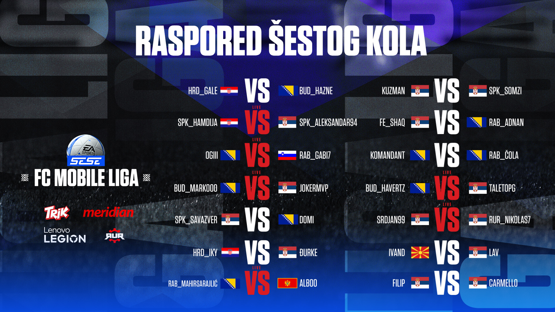 SESE FC Mobile Liga 6 kolo raspored SESE FC Mobile Liga se nastavlja! Pratite 5. kolo 18.01. od 19:00!